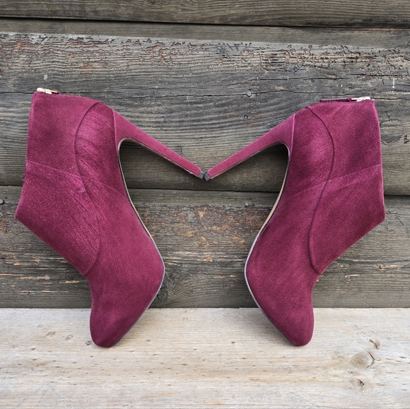 Nine West NEW Navajoe Rich Burgundy Suede, Hidden Platform, Comfort Bootie 8M - Picture 12 of 15